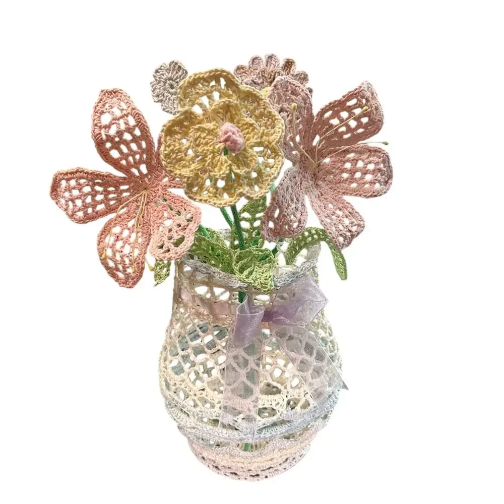 Handcrafted Crochet Floral Arrangement in Pastel Colors- glued to mold, 9